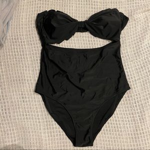 Women’s black 2XL one piece swimsuit